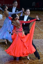 New Century Dance Suit Pearl Silk Morden Dress Morden Race Dress Waltz Dance Dress Performance Dresses Dress Orange