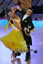 New Century Dance Suit Morden Performance Dress Rehearse without drill dress Conserve yellow national standard dance Conqueror Lombard dance suit