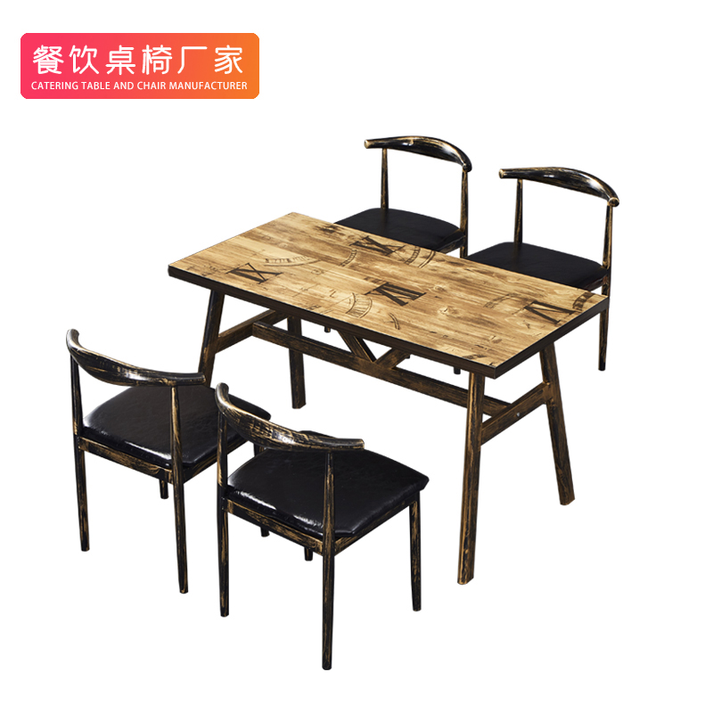 Stestall Barbecue Hotel Table Retro Themed West Restaurant Snack Fire Pot Shop Breakfast Noodle restaurant Snack Chairs Combo