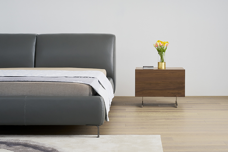coconordic Ý Bri Chuông ấm cúng, giường da đơn giản - Giường giường phản bệt