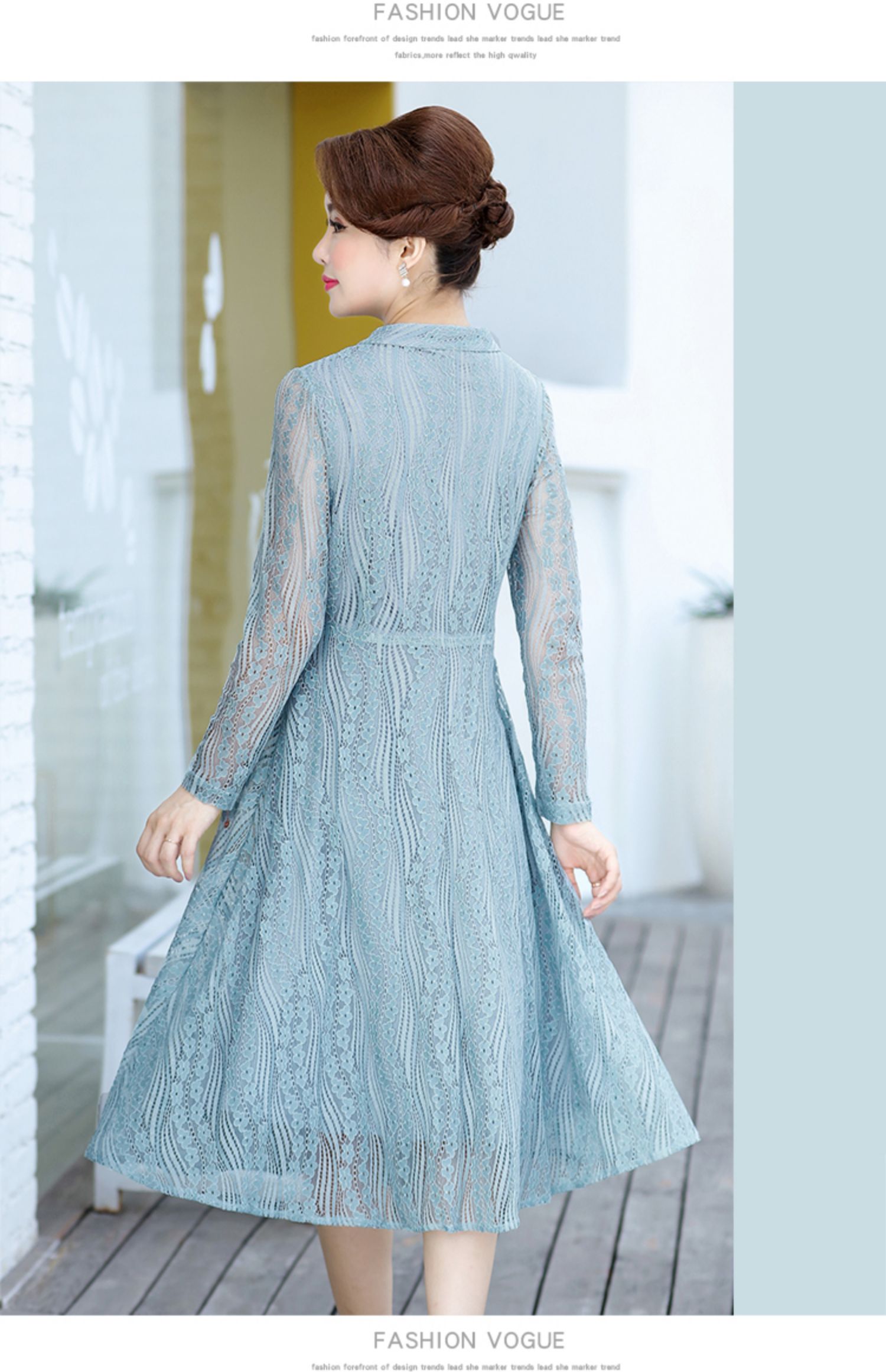 Váy đầm xuân cho bé 2019 khí chất mới 50 tuổi 40 phụ nữ trung niên mùa thu tay dài mùa hè nước ngoài mùa hè - Quần áo của mẹ áo phao trung niên