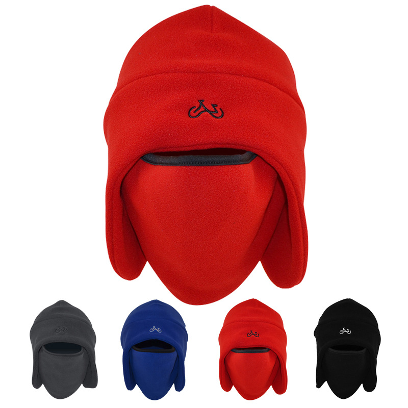 Autumn and winter cycling cold protection warm face protection ear protection hat outdoor sports windproof mask thick fleece headgear