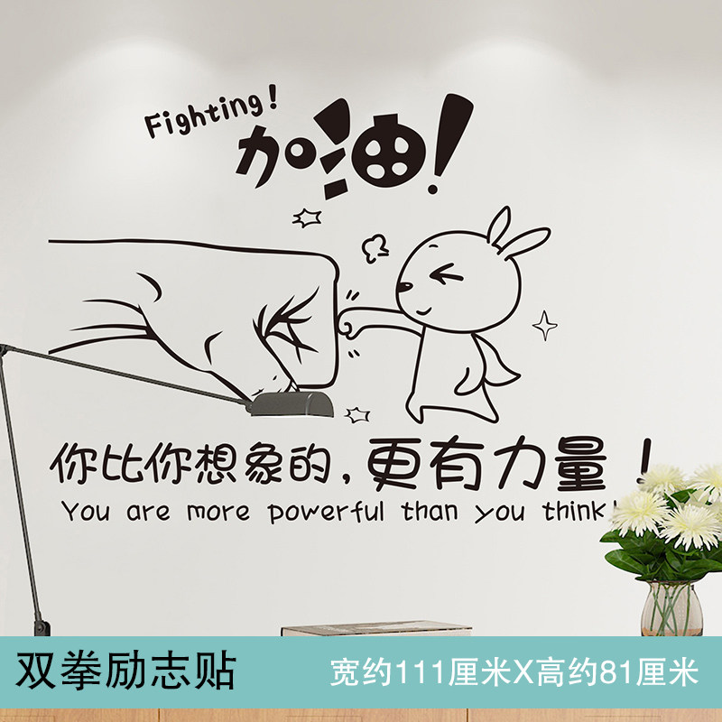 Motivite Wall Sticker Student Wall Decoration Sticker Painting Learning Sea Newspaper Creative Bedroom Self-Glued Wallpaper Children's Room