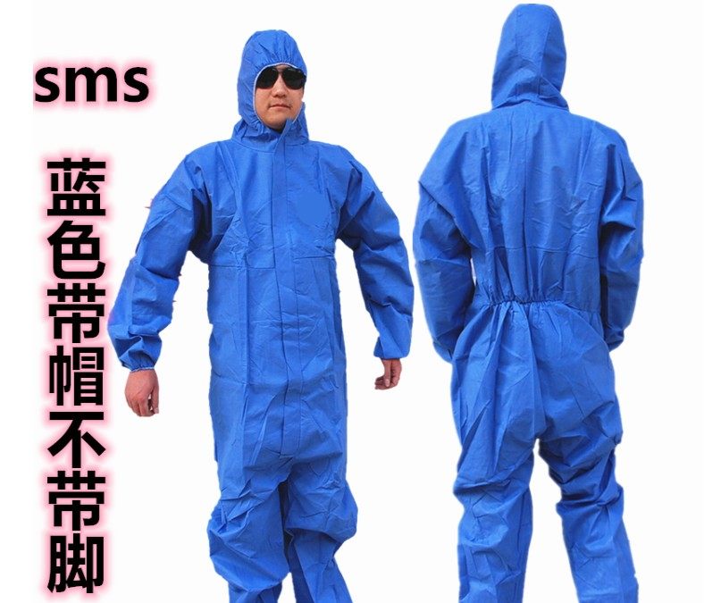 Disposable protective overalls with full body hooded spray paint dustproof waterproof and oilproof pig farm breeding isolation clothing