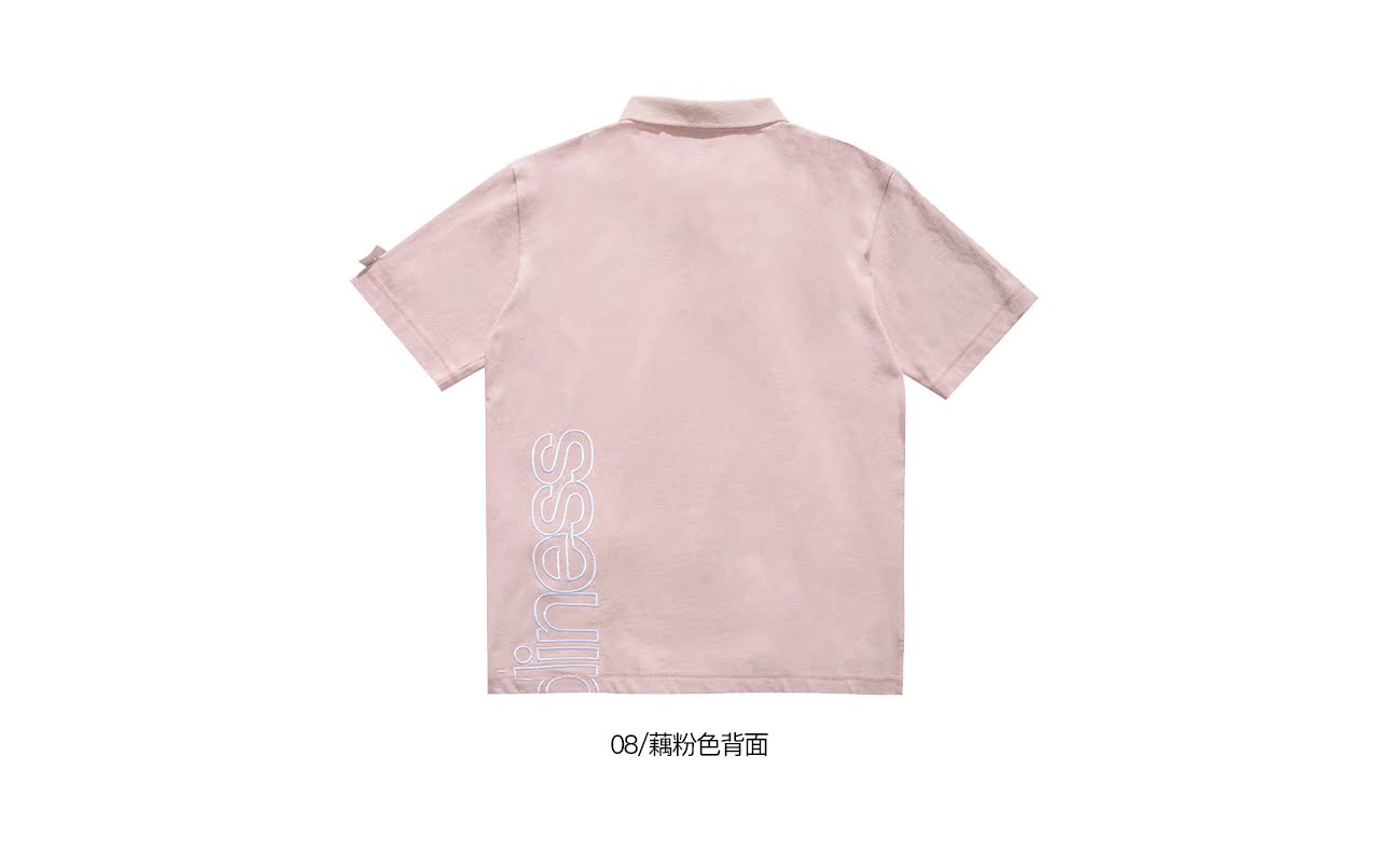 WINDERFLIES 2018 S / S Ukiyo-e in khâu thêu áo POLO tay áo ngắn / hồng áo có cổ