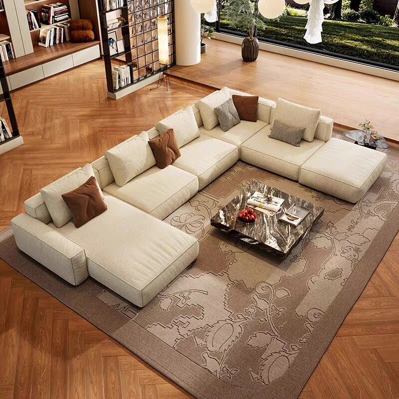 Modern Minimalist Large Flat-Floor Double-Sided Back-To-Back Modular Creative Designer Villa Cube Sofa