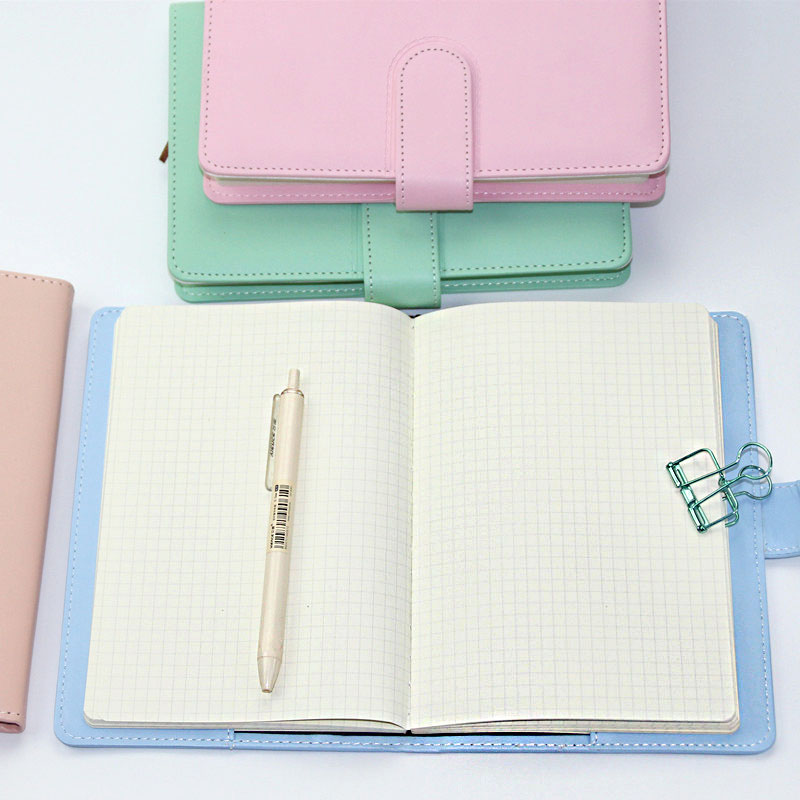 Simple hand book Leather square book Diary Small fresh grid notepad Notebook stationery book Hand book