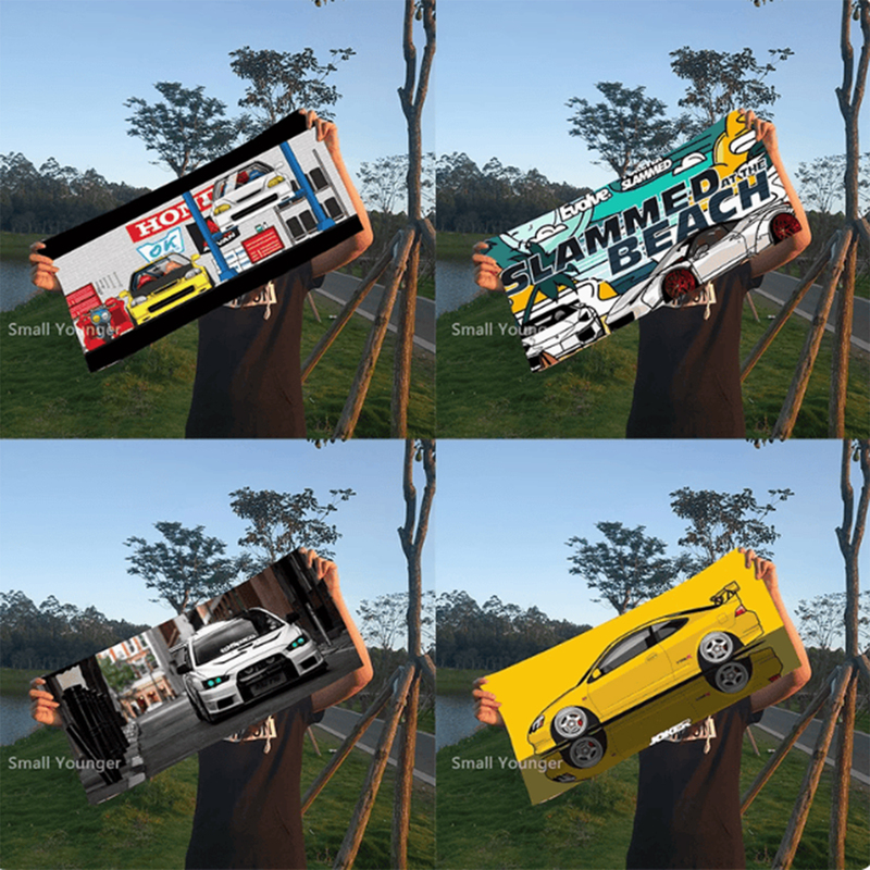 Trendy Brand Bath Towel Modified Car Jdm Car Decoration Towel Pattern Support Towel Interior Cleaning Windshield Wiper Towel