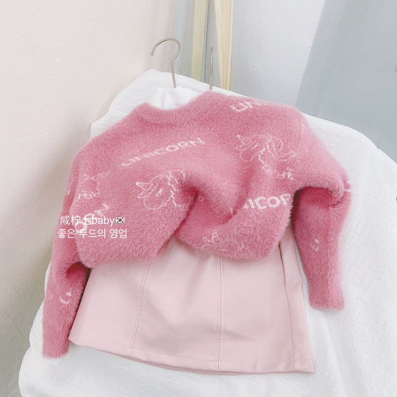 Salty Lemon Seven 2020 New Children's Clothing Girls Winter Dress Foreign Sweater Kids Thick Knitwear Baby Autumn Winter Thread