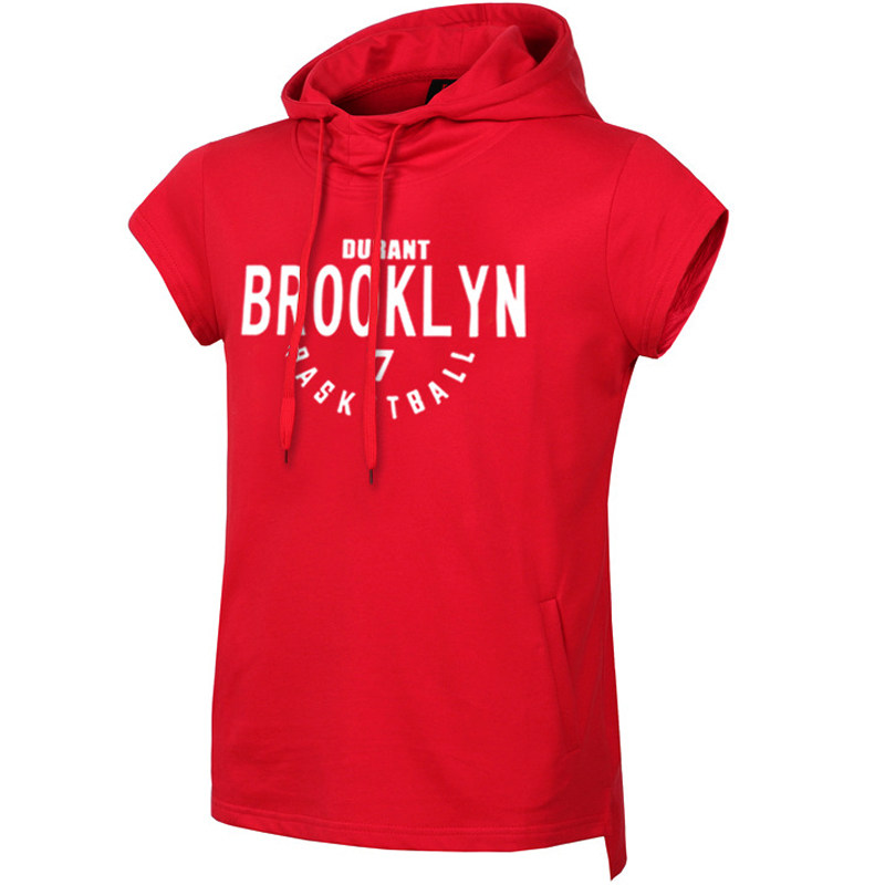 Basket Netting 7 Jersey Jacket Hooded Sweatshirt Short Sleeve Hooded Sweatpants Thick Cotton T Basketball Training Suit Casual appearance T-shirt Red