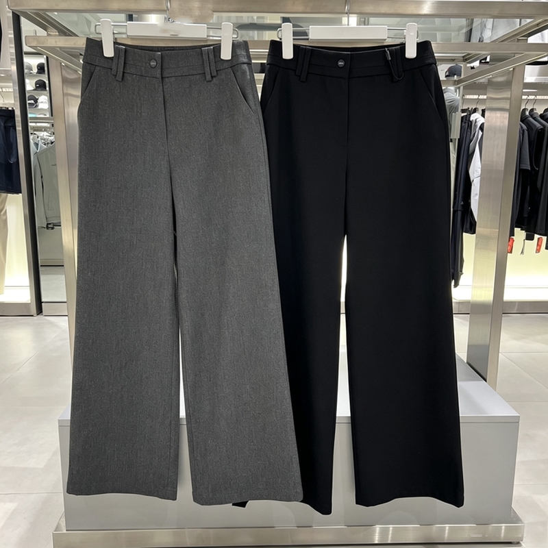 Korean Women's Golf Pants, Autumn and Winter Style, Sporty Casual Versatile Straight Wide-Leg Pants, Simple and Elegant Design