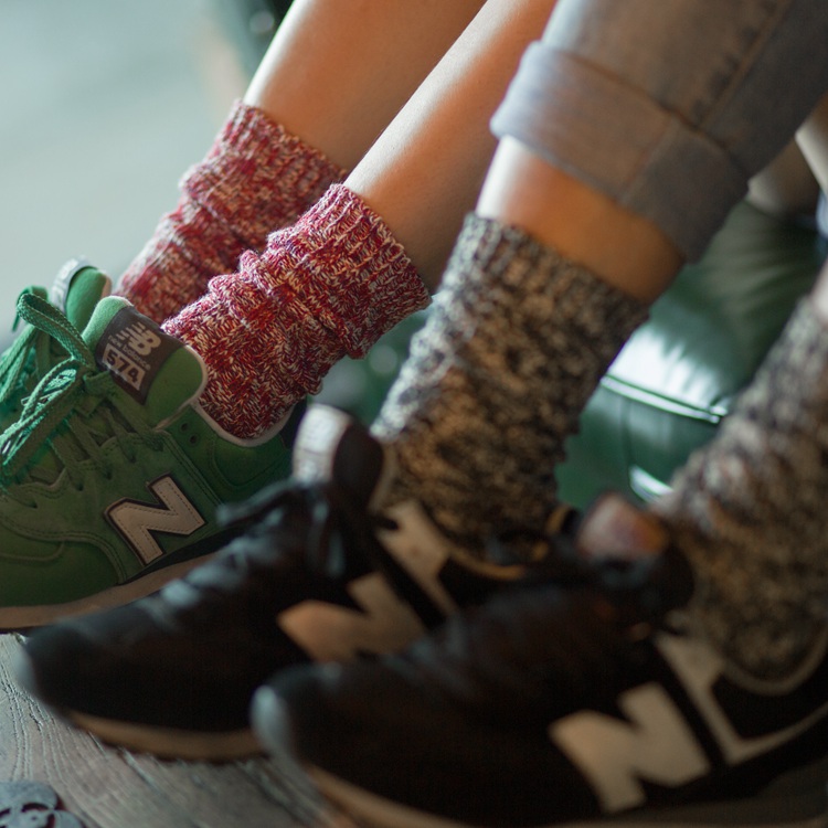 1 pair thick line thick mixed color cotton socks Variegated coarse knitted color wool bubble socks women's Korean style socks