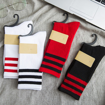 Socks tide socks hip-hop three bars Korean socks college style sports mid-tube socks cotton skateboard couples High-cylinder socks