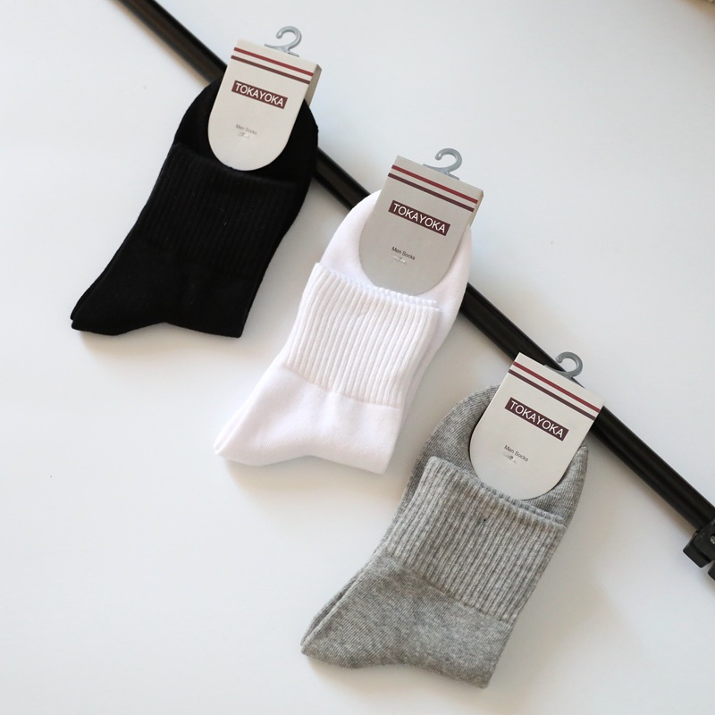 Quality All-cotton Male Socks Combed Cotton Autumn Winter Pure Cotton Pure Men Sports Socks Midcylinder Socks Not Able to absorb sweat