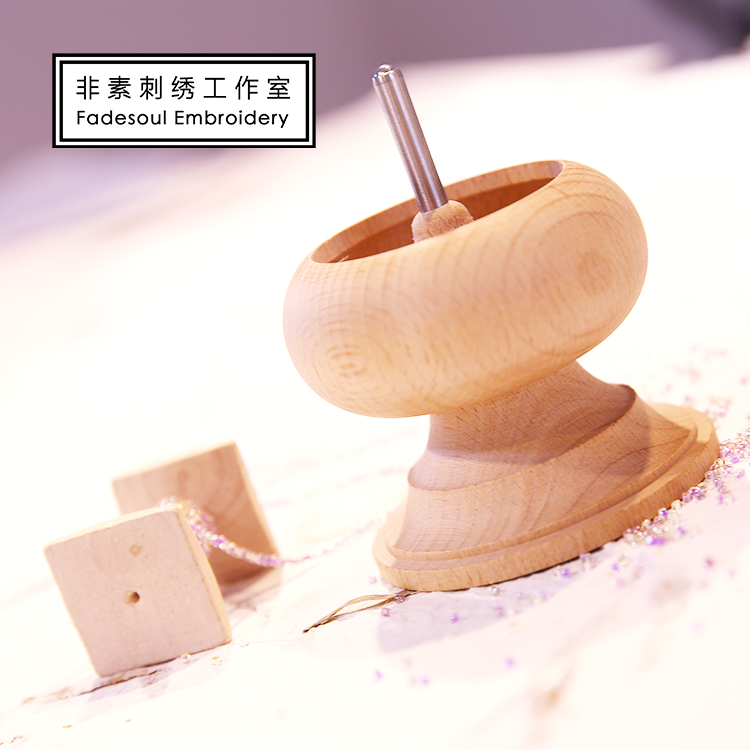 < stream beads > lesage method crochet hook needle beginner embroidery diy tool string bead bowl mini wood string pearl