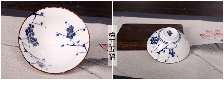 Xô gốm sứ màu xanh và trắng Jingdezhen Kungfu teacup Phong cách Nhật Bản tách trà Puer tách trà cá nhân - Trà sứ bộ pha trà