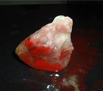 Guilin chicken blood jade raw stone ornaments and carving materials plain material weight 216 grams 9*8*3 5CM