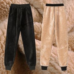 Northeast super thick all-in-one sports pants women's winter warm plush plush with cashmere