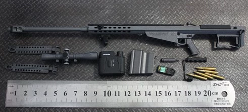 Minitoys1: 6 Barret M107A1/M82A1 Снайперская модель сплава сплава Статическое орнамент Статический орнамент