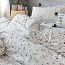 Hipster cotton four-piece cotton idyllic Wind 1 5m floral student dormitory quilt cover sheets plant flower wind