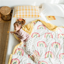 ins Korean bean cashmere blanket quilt clipped cotton thickened baby nap quilt cart cover