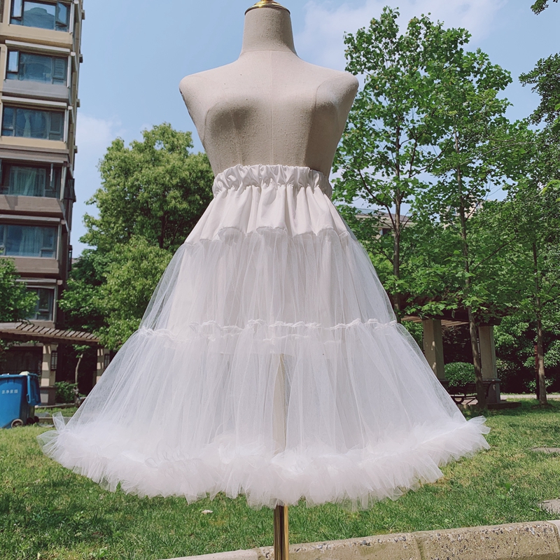 Skirt Support Lolita Roletta Yarn Dress Fluffy violence Daily Long version Soft yarn No bone lining Cotton Candy Lining