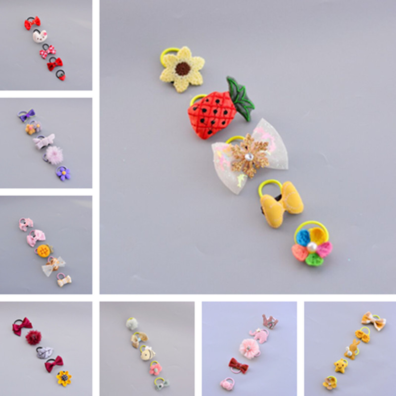 5pcs Pet Cartoon Leather Rib Thumb Small Hair Circle No Damage Teddy Za Hair Bracelet York Hair Circle Hair Accessories