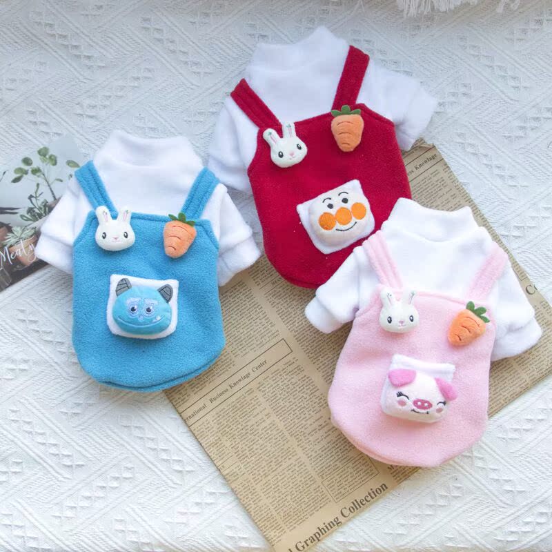 Pets Autumn Winter Clothes Dogs Cute Cartoon Kitty Warm Clothing Teddy Bibi Bear Small Medium Dog Plush Sweater