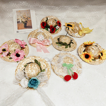 Pet Hats Sun and Grass Hood Beach Farmer Hat Kitty Headgear Dog Teddy Heads Adorable Funny Hats