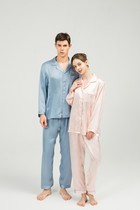 Suzhou Silk Real Silk Sleepwear Lovers High Quality Comfort Mulberry Silk Long Sleeve Long Pants Home Suits Suit Spring Autumn Season