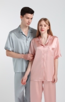 Suzhou Silk 2021 Summer short sleeve true silk sleepwear lovers home clothes 100% mulberry silk men and women suits