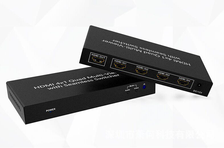 Ultra-high-clear HDMI picture divider 4 in 1 out seamless picture Chinese painting switcher four-way DNF moving brick sub-screen