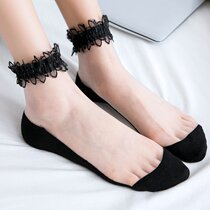 Good-looking womens stockings summer socks womens socks thin ins tide short Super lace crystal transparent