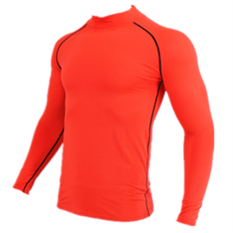 Outdoor sports tights running fitness football basketball bottoming quick-drying thin velvet warm men's long-sleeved T-shirt