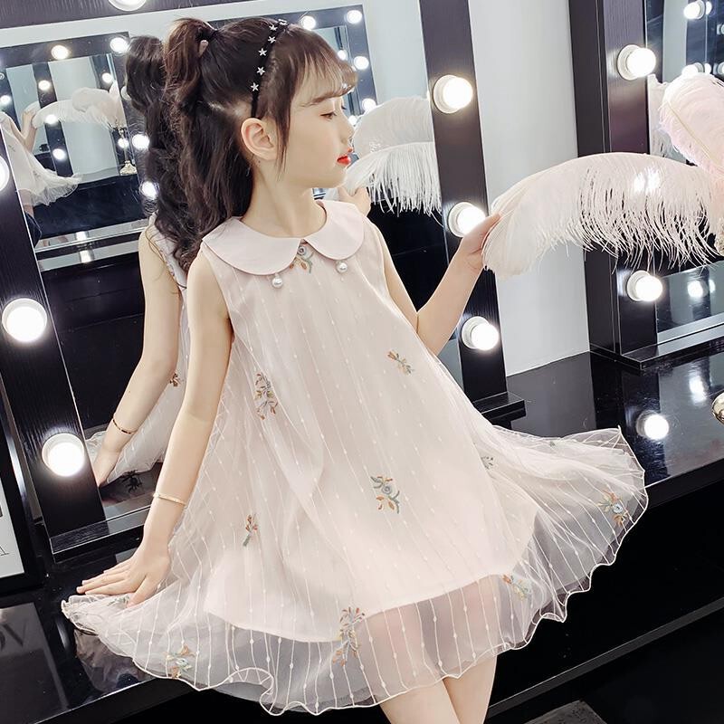 Girl's Summer Dress Foreign Dress 2022 New Foreign Pie CUHK Boy Princess Dress Fluffy Skirt Trendy Web Yarn Fairy Skirt