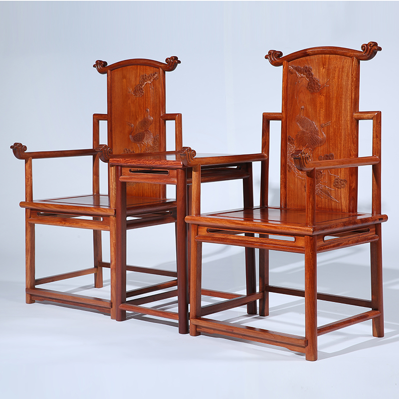 贡艺名居全缅甸花梨木中堂太师椅GY-NNH-00