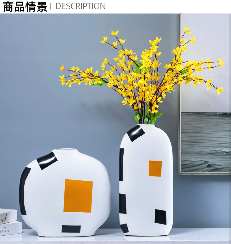 Modern Nordic light key-2 luxury ceramic vase furnishing articles show originality contracted sector dry flower arranging flowers sitting room adornment