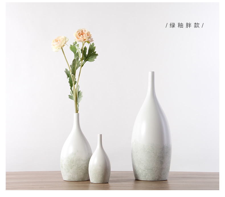 The Nordic white ceramic vase furnishing articles I and contracted Europe type dry flower arranging flowers small pure and fresh and sitting room home decoration