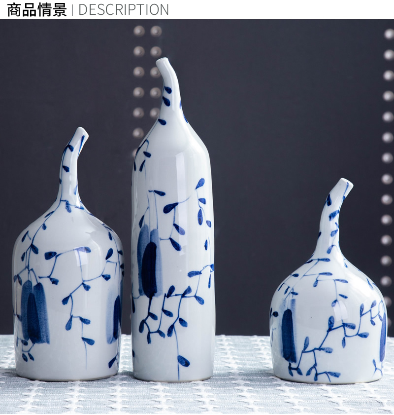 Jingdezhen ceramic vase hand - made creative home furnishing articles, small pure and fresh and dried flowers, flower arrangement table soft adornment ornament