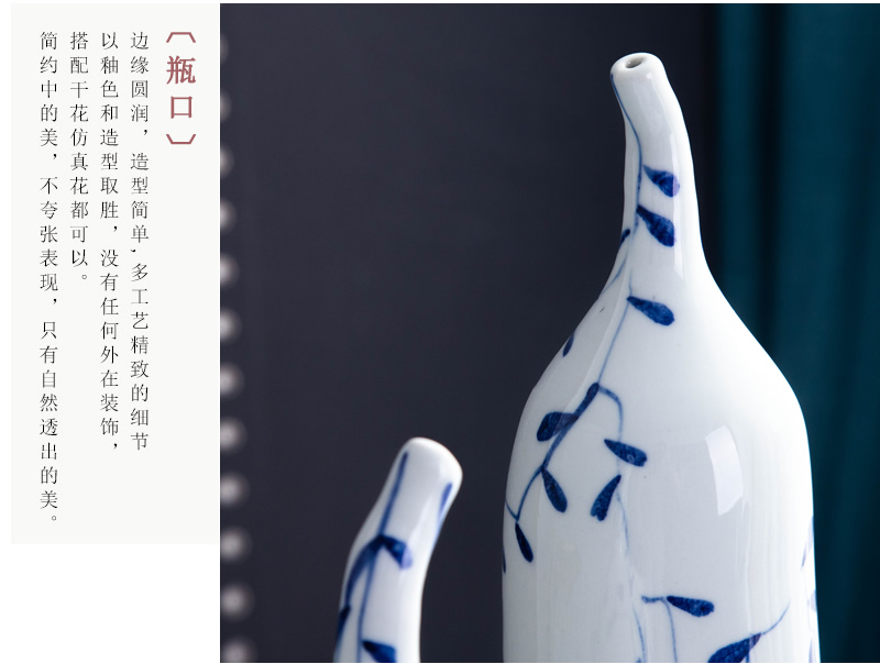 Jingdezhen ceramic vase hand - made creative home furnishing articles, small pure and fresh and dried flowers, flower arrangement table soft adornment ornament