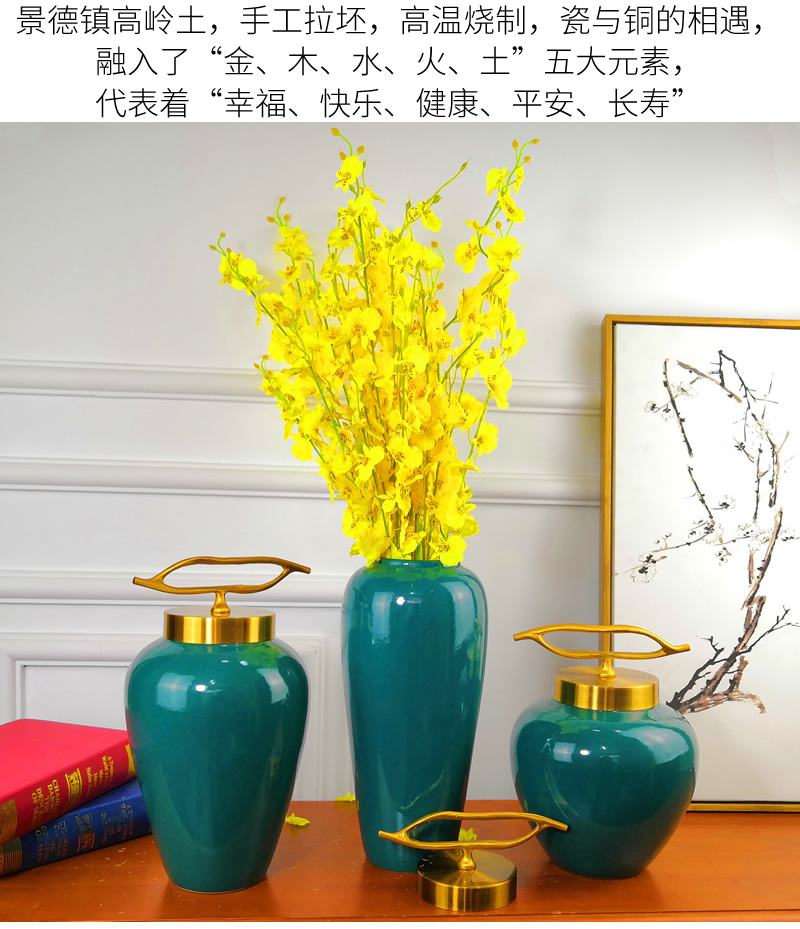 Jingdezhen European ceramic vase furnishing articles home sitting room TV ark, dried flowers, flower arrangement soft adornment porch decoration