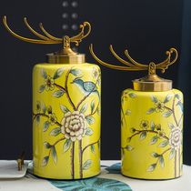 American ceramic decorative cans storage cans ornaments European home accessories living room creative model room porch furnishings