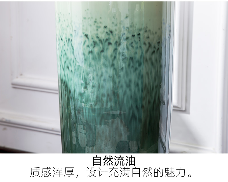 Jingdezhen big vase dried flowers flower arrangement sitting room decorate floor furnishing articles European - style originality large hydroponic flower decoration