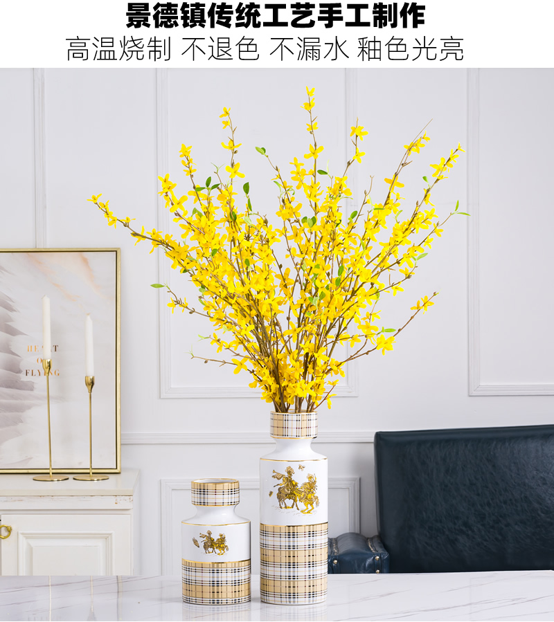 Ceramic vases, dried flower adornment furnishing articles Nordic light creative flower arranging I and contracted sitting room key-2 luxury European - style water raise flowers