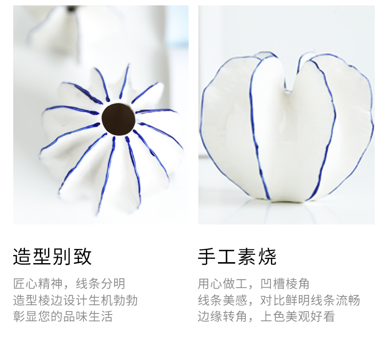 Creative jingdezhen ceramic vase furnishing articles Nordic sitting room of I and contracted dry flower arranging flowers light key-2 luxury home decoration