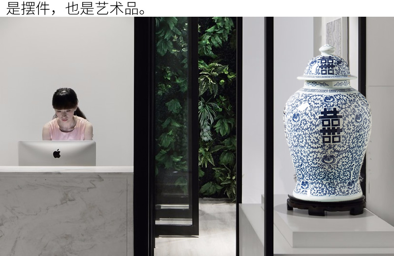 Jingdezhen new Chinese style originality general pot vase furnishing articles sitting room porch flower POTS of blue and white porcelain ornaments