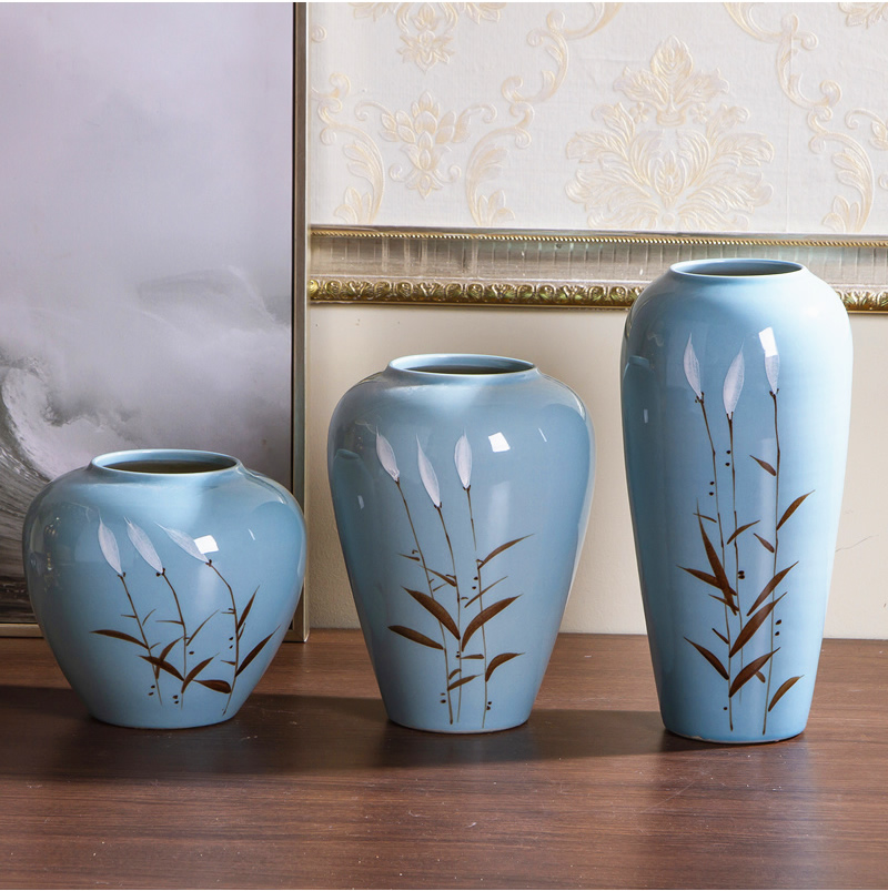 Jingdezhen ceramic vase furnishing articles dried flowers flower arrangement of I sitting room is contracted originality of new Chinese style household ornaments