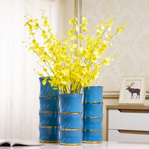  Jingdezhen ceramic light luxury vase decoration Nordic living room dried flowers flower arrangement Rich bamboo flowers home decoration