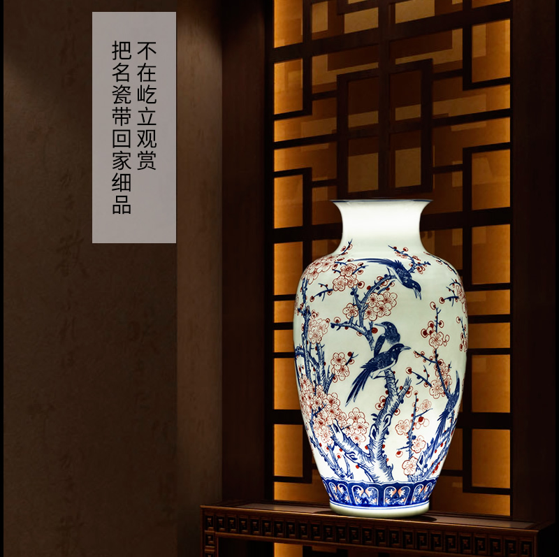 Beaming thin foetus jingdezhen blue and white porcelain ceramic vase flower arrangement of dried flowers sitting room adornment of new Chinese style furnishing articles