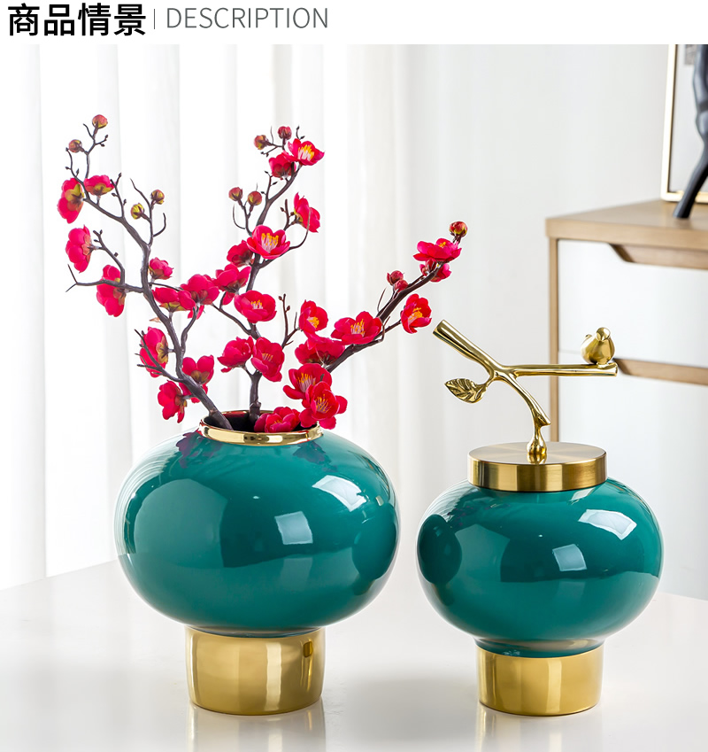 Jingdezhen light dry flower decoration flower arranging key-2 luxury ceramic vase furnishing articles, the sitting room porch TV ark, wine household act the role ofing is tasted